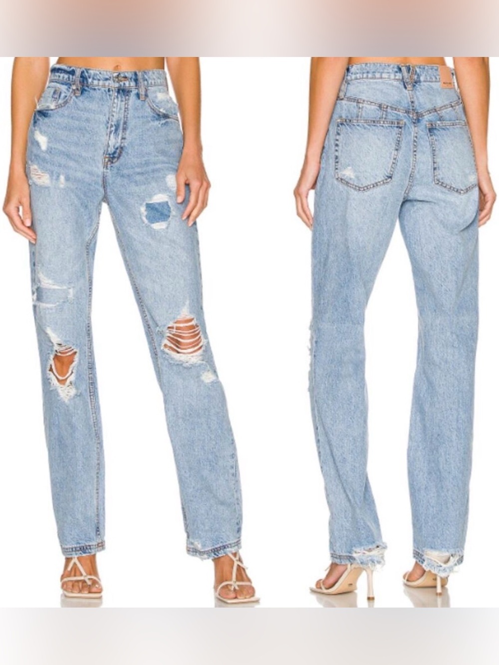 We The Free CRVY Distressed Straight Shooter Jeans Size 28